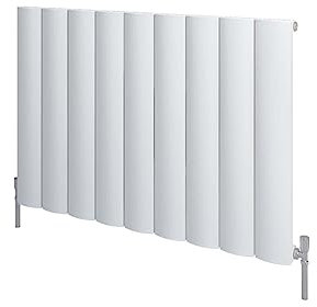 Greened House Luka White Aluminium Horizontal Central Heating Panel Radiators 600mm High 850mm Wide