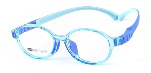 QYAJS Brillengestell für Kinder, optische Brille, TR90, flexibel, biegbar, einteilig, sicher, für Mädchen und Jungen, Blau (Alter 3–5), Blau, Small