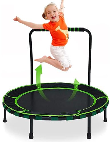91,4 cm großes Mini-Trampolin für Kinder, faltbar, Fitness-Trampolin mit gepolsterter Sicherheitsabdeckung, Fitness-Übung, Bungee-Rebounder, glückliches Springen, Innen- und Außenbereich, für Kinder,