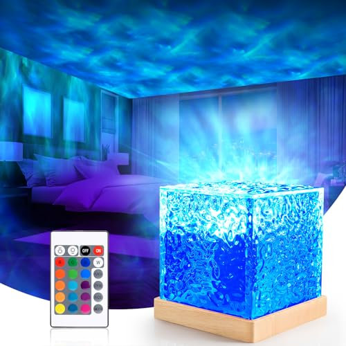 SUPPOU Ocean Wave Galaxy Projector, Night Light with Remote Control, 16 Colors Gradual Rotating Northern Lights Lamp, 30 Lighting Modes, Ideal for Bedroom/Party/Lava Lamp/Corner Lamp, etc.