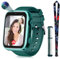 4G Smartwatch Kinder mit GPS und Telefon, Smart Watch Kinder mit WLAN Videoanruf Kamera SOS, IP67 Wasserdicht Kinder Smartwatch mit GPS Echtzeit-Ortung,Musik-Video-Player,Alarm (Grün, T45)