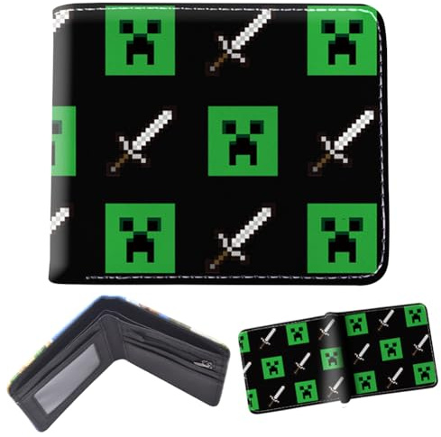 AUMXXJM Leather Wallet for Kids, Bifold Small Wallet Purse Coin Bag PU Leather Cartoon Anime Leather Card Holder Multicard Coin Purse for Kids