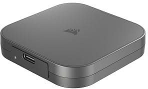 Corsair EX400U 4TB Portable External Type-C SSD –, USB 3.2 Gen2 2x2 Connections, Up to 40Gbps, Plug and Play, MagSafe, Includes USB-C to USB-C Cable – Windows PC, iOS Mac – Grey