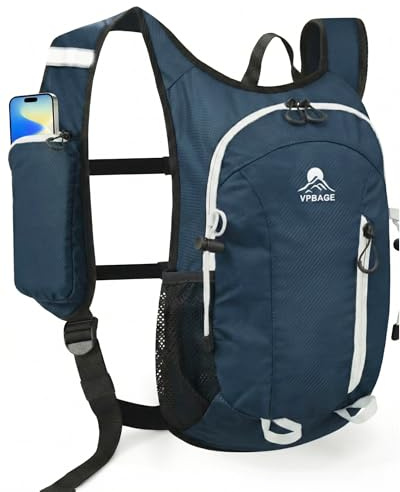 Foldable Small Hiking Backpack with 3 Strap Pockets – Lightweight 300D Spill-proof Daypack for Men Women – Packable Small Travel Backpack with Chest Strap & Trekking Pole Holder – Durable Outdoor Bag