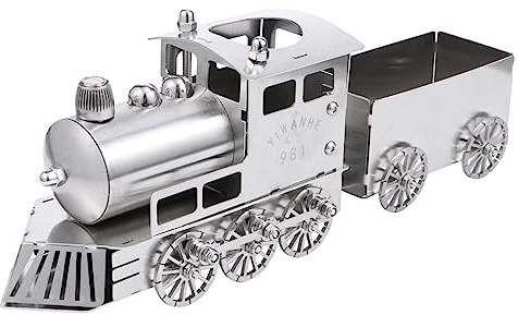 KONTONTY 1juego Modelo De Tren De Vapor Retro De Acero Inoxidable Decoración para Escritorio Y Mesa Adorno Único De Locomotora Vintage para Amantes Trenes Antiguos
