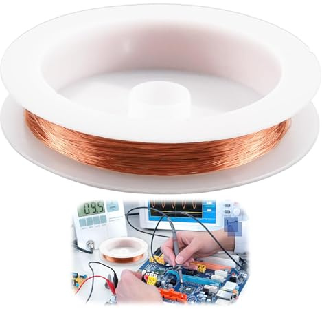 Fil de Cuivre Emaillé pur 0,1 mm x 100 m, Bobine de Cuivre, Isolation et Résistance aux Hautes Températures, pour Bijoux, Jardin, DIY, Expérience de Soudage, Artisanat, Jardinage