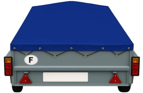 Telone per rimorchio Lider Cadice 39310 – 211 x 138 x 10 cm – PVC 640 g/m² impermeabile & anti-UV– Copertura ad alta resistenza con occhielli e sandow–Made in Francia, disponibile in vari colori. (Blu