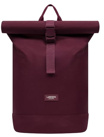 LARKSON Rucksack Damen & Herren Rot - Janne Small - Rolltop Rucksack mit Laptopfach für Uni, Arbeit, Reise & Fahrrad - Backpack Tagesrucksack Klein - Wasserabweisend