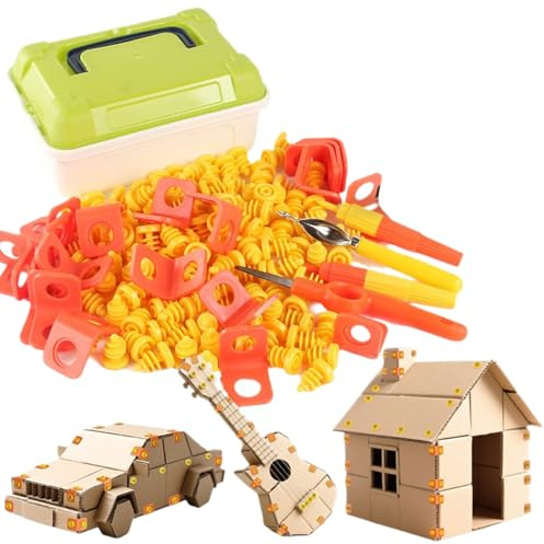 Cardboard Construction Tool Kit - Verktyg För Kartongskärning För Barn,Pedagogisk Konstruktionsleksak Förskola Resor