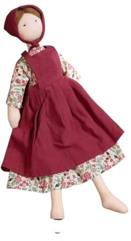 Handmade Cloth Rag Doll, Vintage Style Fabric Doll, 17.3 Inch Decorative Soft Doll (D)