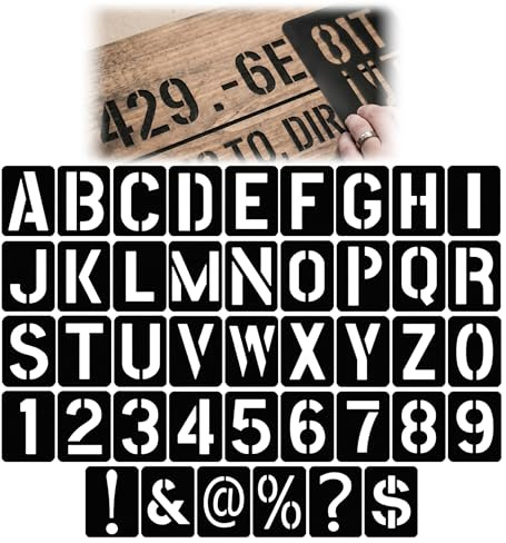 Plantillas de Letras y Números, 42PCS Plástico Alfabetos Número Plantilla | para Pintar, Plantilla Letras Reutilizables, para Pintura DIY Art Projects Decoración