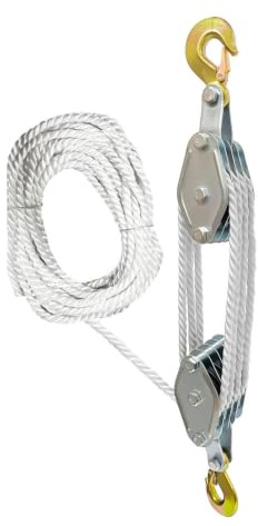 remskiva, hjulssystem 2200 LBS Brottstyrka, Heavy Duty | 3/8 för , dragning, dragning, räddning, garage, lager, utomhus, trädställ, jakt, lastsäkring