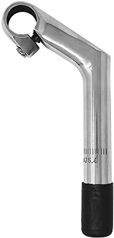 IBK Attacco Manubrio per Bicicletta Classica Gambo Bici Vintage City Bike Tubo 22 x 150 filettato Acciaio Nero Argento Alluminio Diametro 25,4-22,2 (Ø 25,4x150)