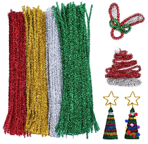 Aicharynic 400 Piezas Limpiapipas, Limpiadores de Pipas de Colores Alambre de Chenilla para Niños Manualidades DIY Halloween Decoraciones Navideñas Proyectos Escolares