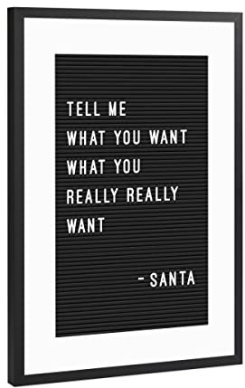 artboxONE Poster mit Rahmen Schwarz (Metallic) 30x20 cm Letterboard Tell Me What You Want von Hafenkönigin