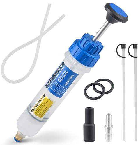Orion Motor Tech Seringue à Huile 200mL, Pompe de Transfert Manuelle pour Liquide de Frein, Huile de Boîte de Vitesse et Direction Assistée, Seringue de Vidange pour Auto, Moto & ATV avec Tuyaux