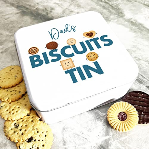 Gift Ideas for Dad - Square Biscuit Tin Gift Box for Dad, Grandad, and Step Dad - Cracker Gift Box for Cookies, Cake, Sweets, and Treats - Grandad Gifts, Present for Dad, Step Dad Fathers Day Gift