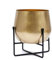 Olly & Rose XL Gold Plant Stand with Plant Pot 28cm 11 Inch - Metal Plant Pots Indoor Planter Large Flower Pot…