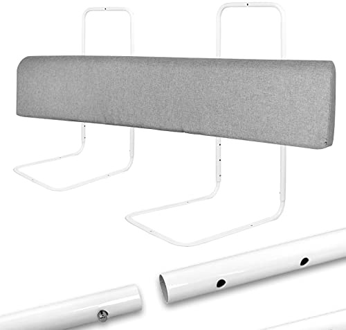 FIVMEN Griglia di protezione per letto, 200 cm, 40 – 60 cm, 5 fori regolabili in altezza, paracolpi flessibile