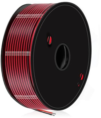 Cable Eléctrico 0,52 mm² - XINWANG 20 Gauge en Cobre Recubierto de Aluminio (30 m Negro/Rojo) - Alta Conductividad, Aislado en PVC, 300V/600V, Ideal para Hogar, Comerciales, Automotrices y DIY