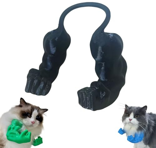 Bras musclé pour chat imprimé 3D - Bras avec muscles - Costume d'Halloween amusant - Accessoires de déguisement de super-héros pour chaton, chat, fête d'anniversaire (noir)