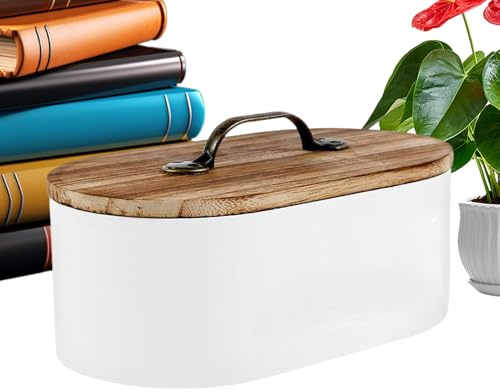 Stämpelhållare - 8,5 x 22 x 13 cm dekorativ stämpelhållare, förvaringslåda i trä med lock, stämpelhållare för hårnålar, Material: Polyester, White, Se beskrivningen
