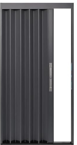 Sxlawesom Porta a Soffietto Pieghevole, Interamente in Lega di Alluminio, Include Porta e Accessori di Montaggio, Maniglia e chiavistello(Gray Right,750x1000mm)