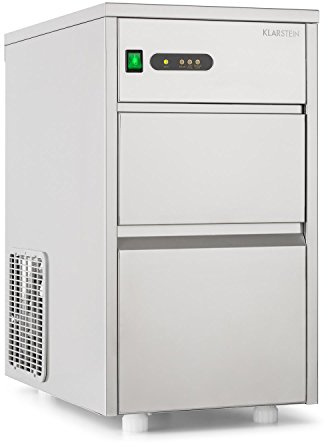 Klarstein Powericer XL Machine à glaçons Industrielle - 145 W, Réservoir de Glace de 3,5 kg, Glace sans arrière goût, 20 kg de glace/24 h, Compresseur Puissant et Silencieux, Argent