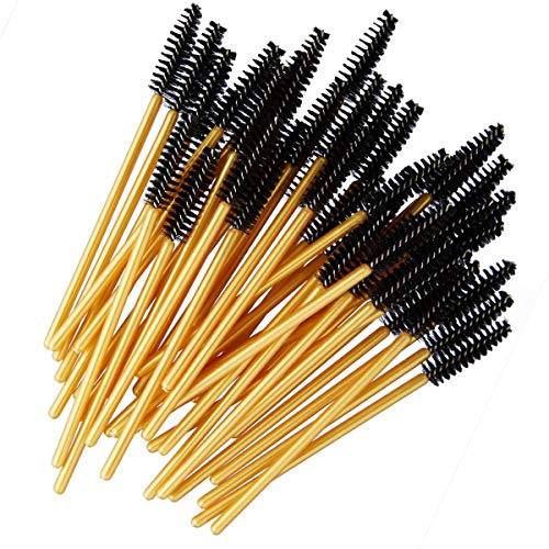 Wimpanista® Wimpernbürsten in der Farbe Gold/Schwarz für die Wimpernpflege 50 Stück