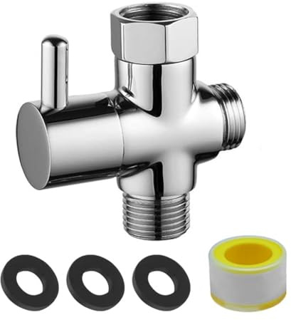 Gobesty 3-Wege-Kippventil, G 1/2, Vollmessing, Dusche, Adapter, Kippventil, Kupfer, Chrom