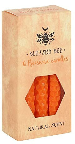 Majestic Orange Beeswax Spell Candles - 11cm x 5.5cm (Pack of 6) - Long-Lasting & Vibrant Decor, Magical Ambience – Perfect for Home & Office