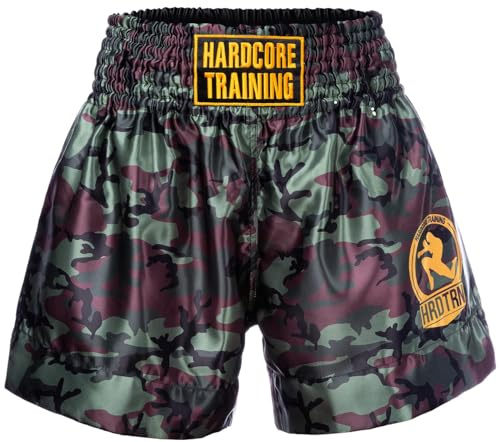 Hardcore Training Classiс Muay Thai Luncha Pantalones Cortos Hombre Negro Blanc Azul Rojo Camo Kickboxing Boxeo MMA Combat Sport Sparring