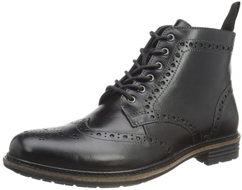 Hush Puppies Joshua Brogue Herren Stiefel, Schwarz, 42 EU