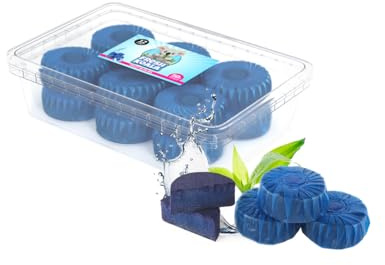 RMBO Nettoyant WC - Pack de 12 Blocs WC Eau Bleue, Blocs de Toilette Encastrés pour Réservoirs Grohe et Geberit, Action Rapide en 5 Minutes, Fraîcheur Durable de 3 Semaines par Bloc
