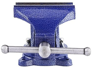 Tornillo de Banco de Hierro Fundido Resistente, Mandíbulas de Acero 45#, Base Giratoria, con Yunque y Mandíbulas de Tubo, Recubrimiento en Polvo para una Fácil Limpieza (5