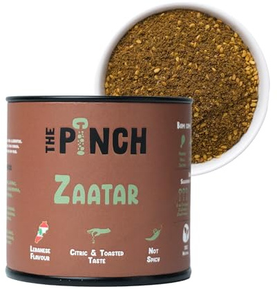 THE PINCH Zaatar Sazonador Árabe 100% natural - Sabor Auténtico del Líbano, con sumac. Fácil de usar en ensaladas, verduras asadas, hummus, panes y batatas dulces. Paquete 45g.