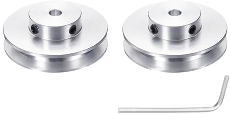 sourcing map 1 x Einzelrillen-Riemenscheibe, 6 mm feste Bohrung, 50 mm Außendurchmesser, Aluminiumlegierung, mechanische Riemenscheibe mit Sechskantschlüssel für 6 mm PU-Rundriemen