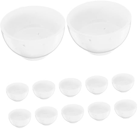 Toddmomy Lot de 18 Petits Bols Miniatures en Plastique Blanc pour Maison de Poupée, Design Réaliste et Résistant aux Chocs, Décoration pour Maison Miniature