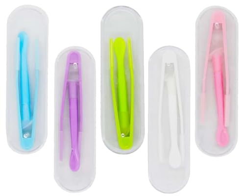 JchEnye Set di 5 contenitori per lenti a contatto, applicatore per lenti a contatto, ventosa in silicone per lenti a contatto, ventosa per lenti morbide, custodia per lenti con astuccio da viaggio