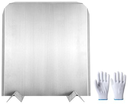 Vilgftyiet Panneau arrière de cheminée en acier inoxydable avec pieds réglables, 40,6 x 45,7 cm, argenté, réflecteur de chaleur et barrière de protection pour cheminées intérieures