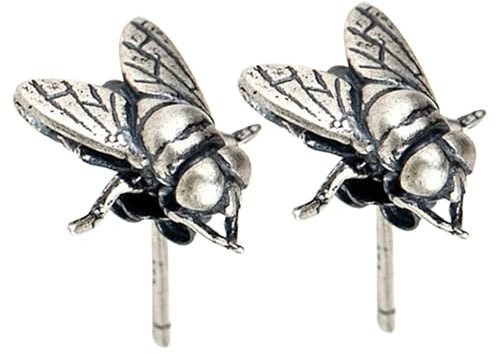CVUTOVO Boucles d'oreilles délicates pour femmes en forme de mouche, 1 paire, argent S925, style punk, résistantes à l'oxydation, pour mariage et rendez-vous