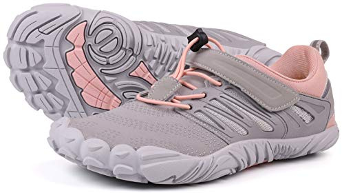 Joomra Barefoot Shoes for Women Zero Drop Sneakers, Pink Grey, 8.5