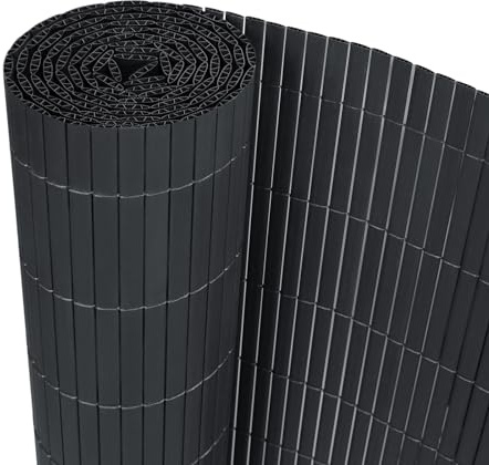 UISEBRT Canisse en PVC Brise-Vue occultant pour Jardin, Balcon et Terrasse, Résistant aux intempéries, Protection visuelle, Grau, 180x500cm