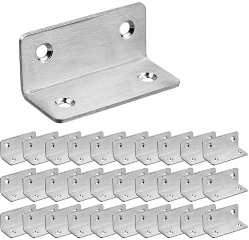 ASelected 30 Pezzi Piastra di Riparazione in Acciaio Inox 60 x 25 x 2 mm, Piastra Rettangolare e Staffa di Giunzione per Mobili, Legno, Armadi, Tavoli e Riparazioni