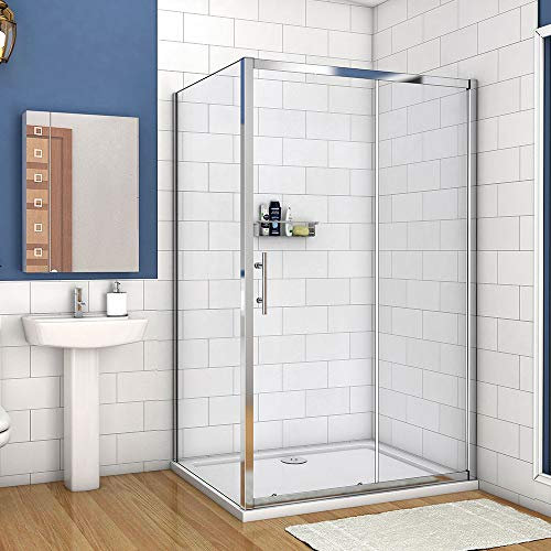 1000x900mm Xinyang Sliding Shower Enclosure 5mm Safety Glass Reversible Bathroom Cubicle Screen Door with Side Panel