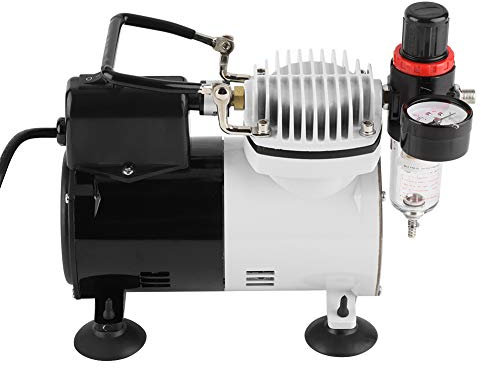 EVTSCAN Airbrush Compressor, Silent Air Compressor Double Action Spray Kit Paint UK 230V