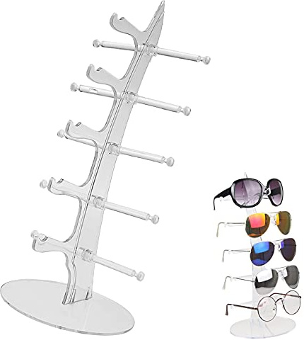 Brillenhalter Brillenständer Für 5 Brillen Rack Brille Ausstellungsstand Sonnenbrille Rack Brillenständer Mehrere Brillen Transparent 35 x 16 x 12.5 Cm Brillenhalter Zur Aufbewahrung Und Präsentatio