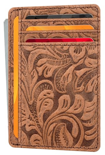 Compact Slim Leather Wallet for Men and Women - RFID Blocking Card Holder