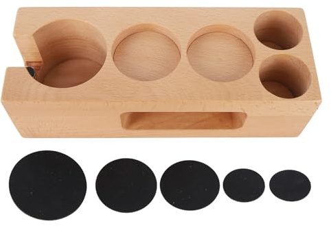 Estación de Manipulación de Café, Soporte con Filtro, Base de Madera