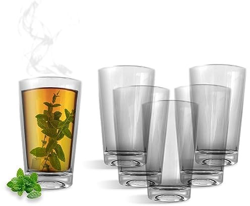 AL HAYATI Verres à Thé en Verre Marocain | TRADITIONNEL & TRANSPARENT | 80ML | Verres Kass Hayati Authenthique